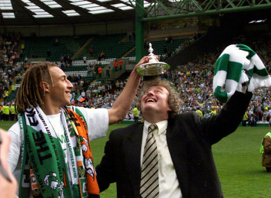 Wim Jansen with Henrik Larsson.