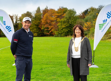 Pádraig Harrington with Dún Laoghaire-Rathdown County Councillor Lettie McCarthy.