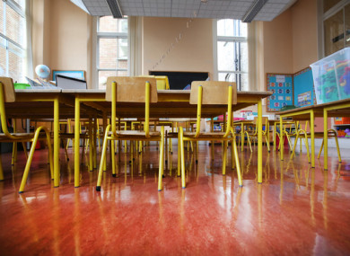 Pictured a empty Junior Infants classroom ready for first day of school children at Gardiner Street Primary School, Dublin.