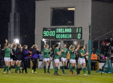 The scoreboard tells the story at the end of Ireland's record victory.