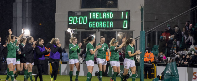 The scoreboard tells the story at the end of Ireland's record victory.