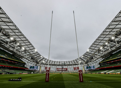 A general view of the Aviva Stadium.