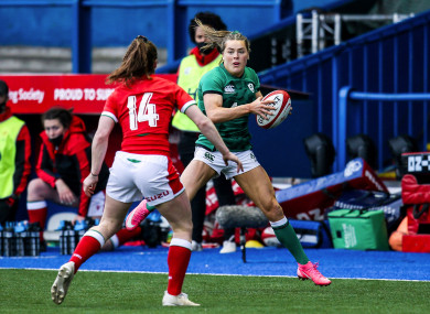 Ireland’s Beibhinn Parsons takes on Lisa Neumann of Wales during this year's tournament.