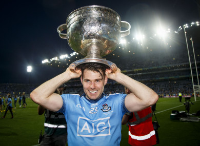 McManamon celebrates his seventh All-Ireland win -- and Dublin's fifth in a row -- after the 2019 final.