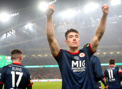Lee Desmond, celebrating at the end of the FAI Cup final.