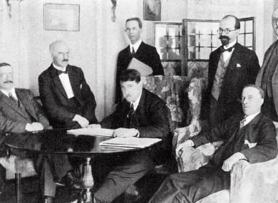 The signing of the treaty in 1921.
