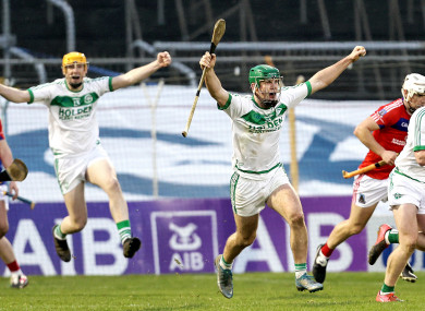 Eoin Cody celebrates Ballyhale's winning goal in the final seconds of the game.