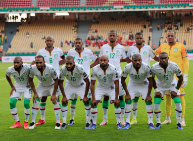 The Comoros team pictured before their recent Africa Cup of Nations Group C clash with Morocco.