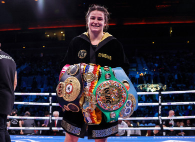 KT: Undisputed lightweight champion of the world, Katie Taylor.