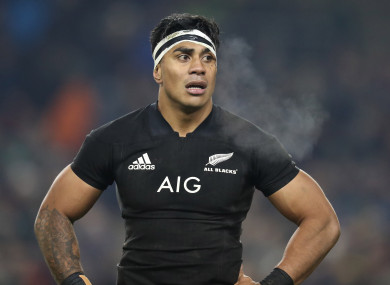 Malakai Fekitoa in action during New Zealand's victory over Ireland in Dublin in 2016.