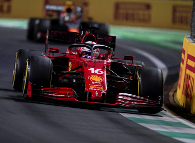 Charles Leclerc in action in Jeddah.