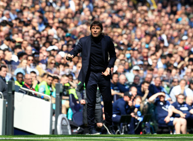 Tottenham Hotspur manager Antonio Conte pictured on the sideline.