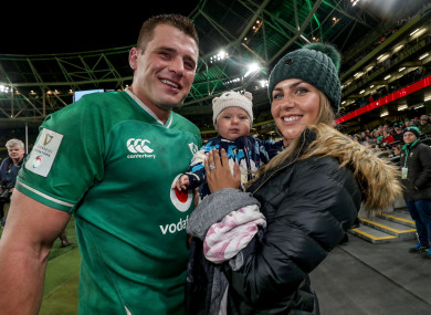 Stander with his daughter and wife after an Ireland match in 2020.