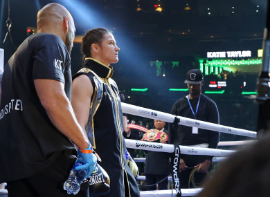 The Irish icon makes her way to the ring in New York.