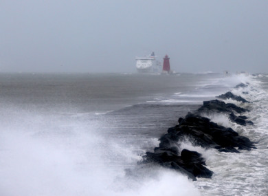 High waves hit Poolbeg in Dublin during bad weather in 2015