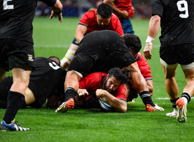 Spain in action during a recent clash with the Classic All Blacks.