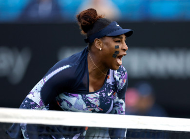 Serena Williams, playing at Eastbourne this week.