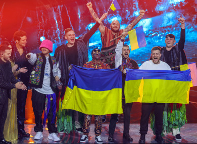 The Kalush Orchestra from Ukraine, winners of this year's Eurovision Song Contest.