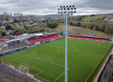 A view of Larne's stadium.
