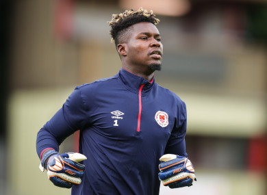 Joseph Anang has impressed since joining St Pat's on loan.