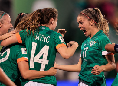 Irish players celebrate (file pic).