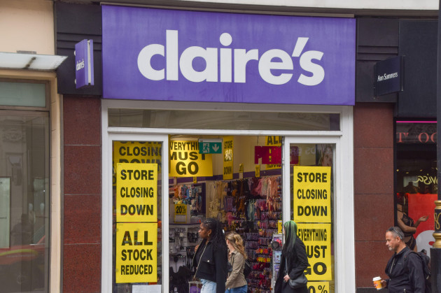Claire's Accessories shuts all Ireland and UK stores with 1,300 redundancies