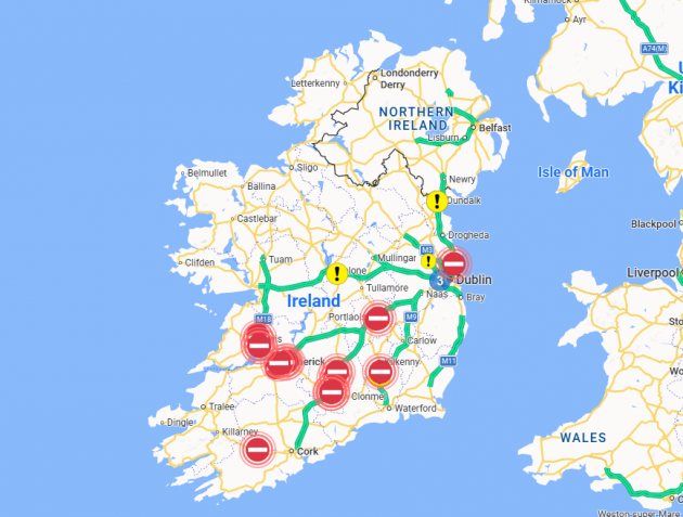TII traffic map shows where fuel protests are happening in real time