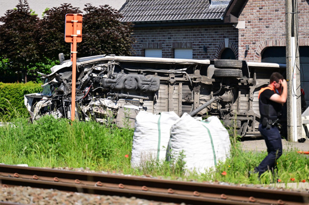 Several killed after train collides with school minibus in Belgium, local media report