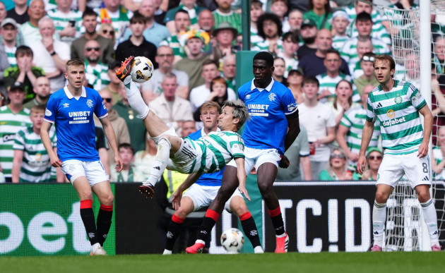 Maeda overhead kick magic as Celtic close gap on leaders with Rangers win