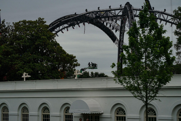 Trump is getting a big stage built at the White House to host a birthday cage fight