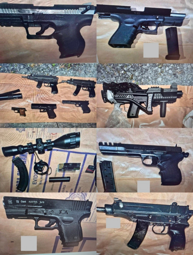 Eleven 'military grade' guns seized by gardaí in raids across Kildare and Laois
