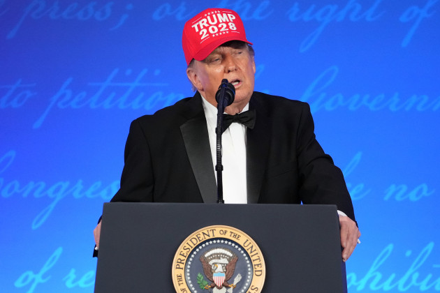 Trump jokes about a third term, roadkill and the press at rescheduled correspondents' dinner
