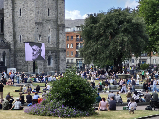 To not be alone in my grief: Fans from Ireland and abroad queue ahead of Glen Hansard funeral Two large television screens and a sound system have been installed in the adjoining St Patricks Park.